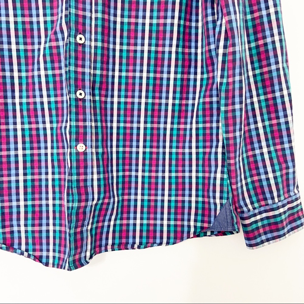 Thomas Pink Casual Multicolored Check Gingham Button Down Shirt Size Small S - Picture 2 of 6